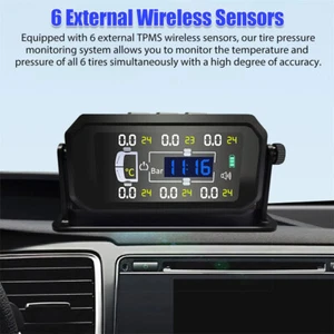Solar Car RV Truck TPMS Tire Pressure Monitoring System + 6 External Sensors - Picture 1 of 11