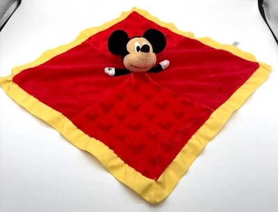 Disney Bebé Mickey Mouse Rojo Amarillo Lovey Manta de Seguridad Orejas Arrugadas 14" Foto 1 de 4