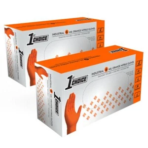 1st Choice Premium Orange Nitrile Gloves for Automotive Detailing, 6 mil, M, 200 - Bild 1 von 7