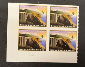 2010 Bixby Creek Bridge U.S. Stamp Block of 4 (4 stamps). Mint Never Hinged - Picture 1 of 1