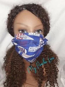 New York Giants Hand Made Three Layer Adult Fabric Mask- New in Sealed Bag - Picture 1 of 12