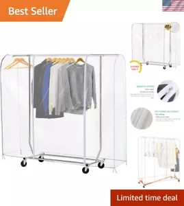 71x20x60 Inch Waterproof & Dustproof Garment Rack Cover with Easy Clean Zipper - Picture 1 of 12