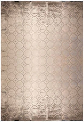 Alfombra contemporánea 9x12' SÓLIDA GRIS DE UN COLOR SEDA BAMBÚ #F-5648 Foto 1 de 4