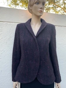 ESCADA WOOL NUBBY TWEED BLAZER JACKET SZ 42 - Picture 1 of 4