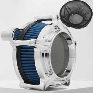 Chrome Air Cleaner Intake Filter For HarleyM8 Touring Street Glide Softail 18-up - Picture 1 of 8