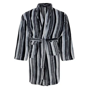 BIG MENS Striped Espionage Fleece Dressing gown 2xl,3xl,4xl,5xl,6xl,7xl,8xl - Picture 1 of 1