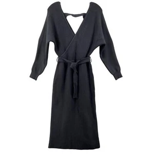 Neu mit Etikett Vici Kleid Damen X-Small schwarz Yara drapiert Midi Strickpullover Gürtel $ 72 - Bild 1 von 11