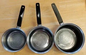 Set 3 Eckoware Copper Bottom Sauce Pans No Lids Vintage 1, 1.5, 2 quart US Made - Picture 1 of 12