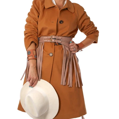 Vintage J MENDEL Cashmere Light Soft Camel Brown Midi Coat Size 42 Classic - Image 1 of 4