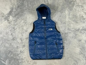 THE NORTH FACE PERTEX MICROLIGHT PUFFER BOYS VEST 2 EXTRA LARGE BLUE HOODED - Picture 1 of 9