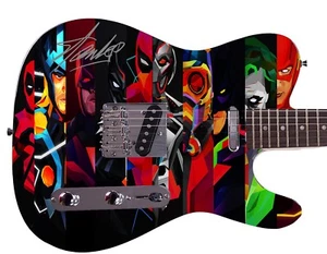 Stan Lee Spider-Man Faksimile handsigniert signed Grafik Foto Gitarre - Bild 1 von 2