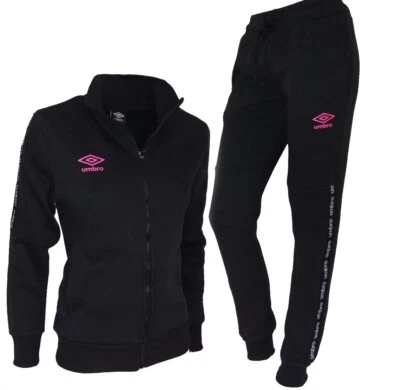 Tuta Donna Umbro Invernale Lunga Sport Chiusa Full Zip Felpa di Cotone Felpato - Immagine 1 di 4