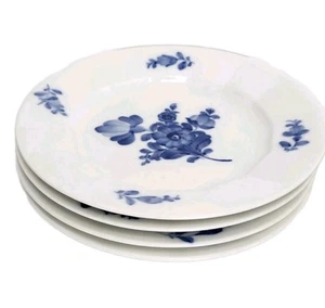 Royal Copenhagen BLUE FLOWERS Ribbed 6 1/8" B&B Bread plate 8553 Lot of 4 - Picture 1 of 4