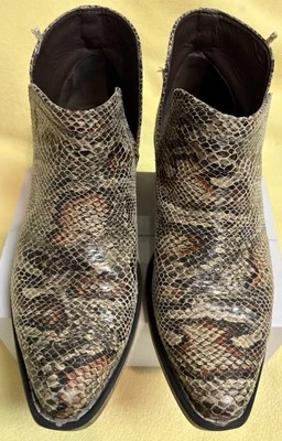 Womens Roper Tan Beige Black Faux Leather Ava Snake Pattern  Ankle Boots Sz 7.5 - Image 1 of 4