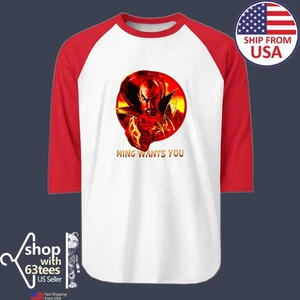 Flash Gordon Ming Wants You TV Show Men's Raglan Red Size S to 2XL - Picture 1 of 1