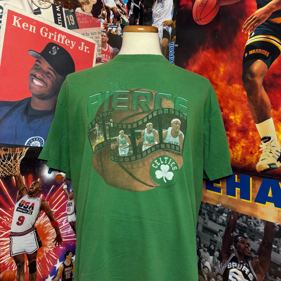 Camiseta De Colección Paul Pierce Celtics NBA Baloncesto Camiseta Para Hombre Verde Gráfica Talla XL Foto 1 de 4