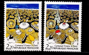 + cote 1600 E / No2395c/ SUPERBE VARIETE SANS LA COULEUR ROUGE / CARNAVAL VENISE - Imagen 1 de 2