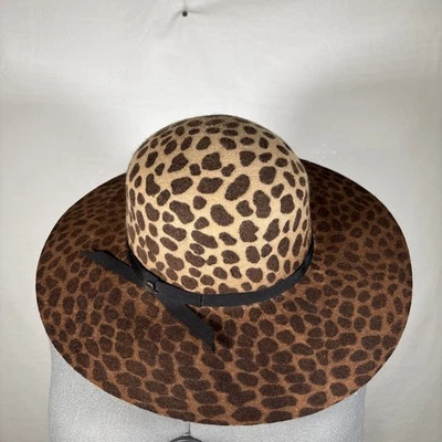 Womens Charlie 1 Horse Felt Hat Leopard Print Sz L - Image 1 of 4