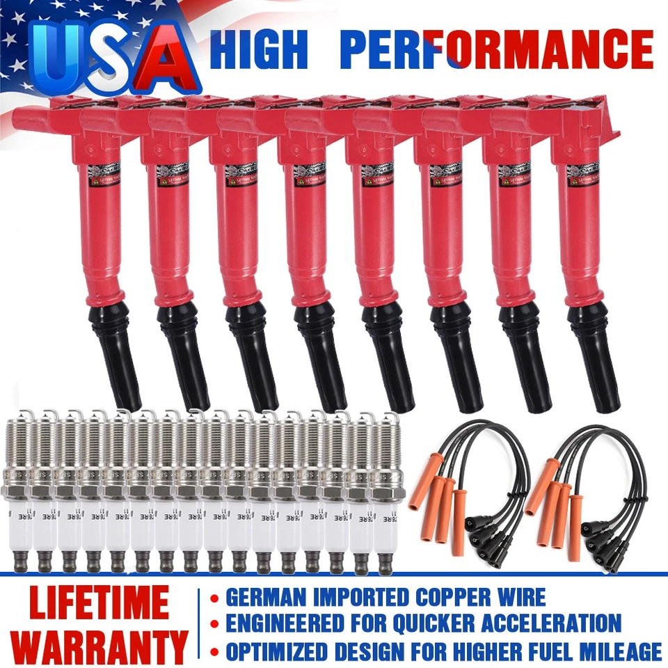 8 bobinas de encendido y bujía y cable UF639 DG526 para Ford F250 F350 Super Duty 6.2 Foto 1 de 4