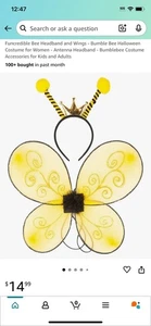 Funcredible Bee Headband and Wings - Bumble Bee Halloween Costume for Women - Picture 1 of 3