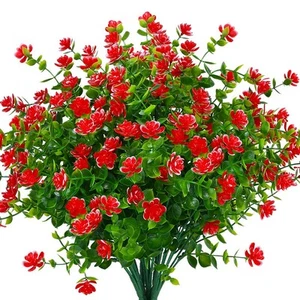 Artificial Flowers Fake Outdoor UV Resistant Boxwood Plants Shrubs Decor 4 Pack - Picture 1 of 8