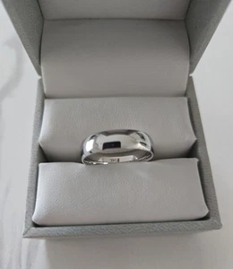 Blue Nile 6mm Wedding Band Size 9.5 5.4g White Gold 14k Mid Weight Comfort Fit - Picture 1 of 5