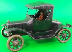 Vintage Bing Windup Tinplate Modello T Due Porte Coupè Cabrio con Driver - Foto 1 di 9