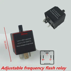 3 Pin Adjustable Electronic LED Flasher Relay for Car Turn Signal Blinker Light - Picture 1 of 10
