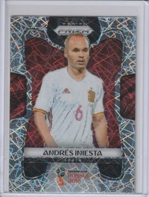 ANDRES INIESTA Spain 2018 Panini Prizm World Cup Silver Lazer Prizm Parallel - Image 1 of 2
