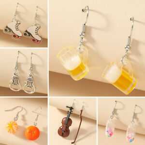 Women Novelty Earrings Drop Dangle Fruit Beer Violin Charm Earring Jewelry Acc