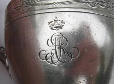 Ancien pot à lait ou à crème Christofle couronne + chiffres AGR - Photo 1/4