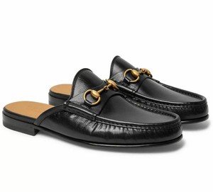 gucci leather horsebit slipper