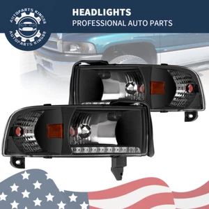 LED DRL Headlights + Corner Signal Lamps For 1994-2001 Dodge Ram 1500 2500 3500 - Picture 1 of 8
