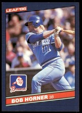 1986 Leaf Baseball Card Bob Horner Atlanta Braves #121