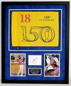 Cam Smith Signed & Framed 2022 Open St Andrew's Golf Flag Display + Dealer COA - Picture 1 of 1