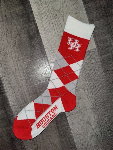 Houston Cougars Argyle Lineup Dress NCAA Team Socks Large Cover