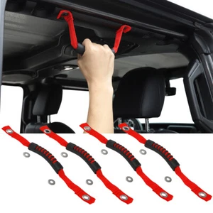 Manijas de agarre de barra antivuelco para Jeep Wrangler 4 piezas accesorios rojos - Imagen 1 de 7