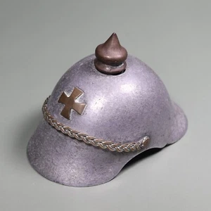 Antique WWI Trench Art Miniature German Pickelhaube Helmet Desk Weight Ornament - Picture 1 of 7