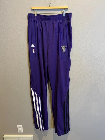Men's ADIDAS - SACRAMENTO KINGS NBA Purple Striped Tear Away Pants 2XL x 39" ins Cover