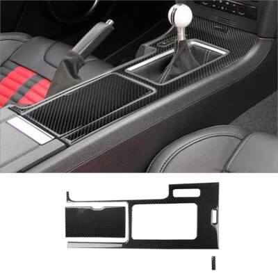 3Pcs Carbon Fiber Central Console Gear Shift Cover Trim For Ford Mustang 2009-13 - Imagem 1 de 4