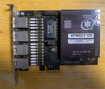 Original Digium Asterisk TE420 4-Ports card T1/E1 + VPMOCT128 - Immagine 1 di 2