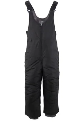 Pantalones de esquí de nieve con babero aislado Tobogán para jóvenes negros resistentes al agua Foto 1 de 4