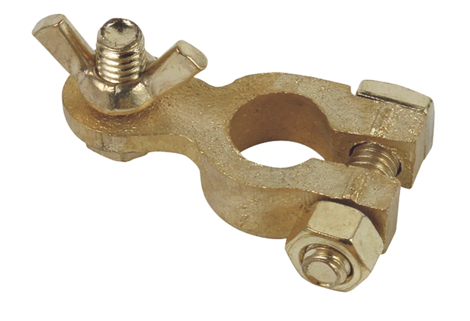 Deka East Penn 00639 Wing Nut Battery Terminal, Brass. 1 POS/1 NEG. 2 PC/Card - Image 1 of 1