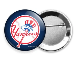 NUEVA YORK YANKEES EQUIPO DE BÉISBOL BATE PINBACK BOTÓN DEPORTE DEPORTES FAN IDEA DE REGALO - Imagen 1 de 1