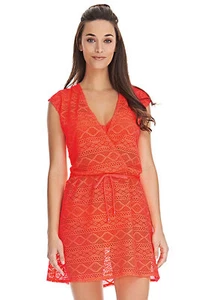 FREYA SUNDANCE ORANGE FIZZ CROSS OVER BEACH DRESS SIZE UK S / AU 10 - Picture 1 of 1