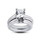 3ct D SI2 Round Earth Mined Certified Diamond Plat Classic Engagement Ring Set