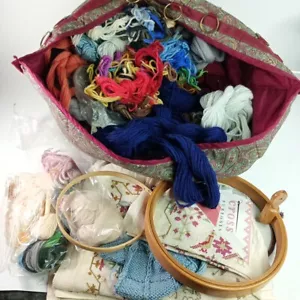 Huge Bundle of Embroidery/tapestry Cross stitch Skeins Of Wool + More!  - Picture 1 of 7