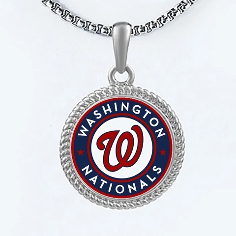 Washington Nationals Womens Mens Link Chain Pendant Necklace w Gift Pkg D22 Cover