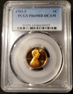 1983S PCGS PR69RD DCAM LINCOLN CENT - Picture 1 of 2