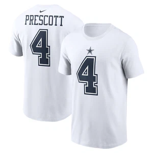 Dallas Cowboys #4 Dak Prescott Player T-Shirt- White - Picture 1 of 4